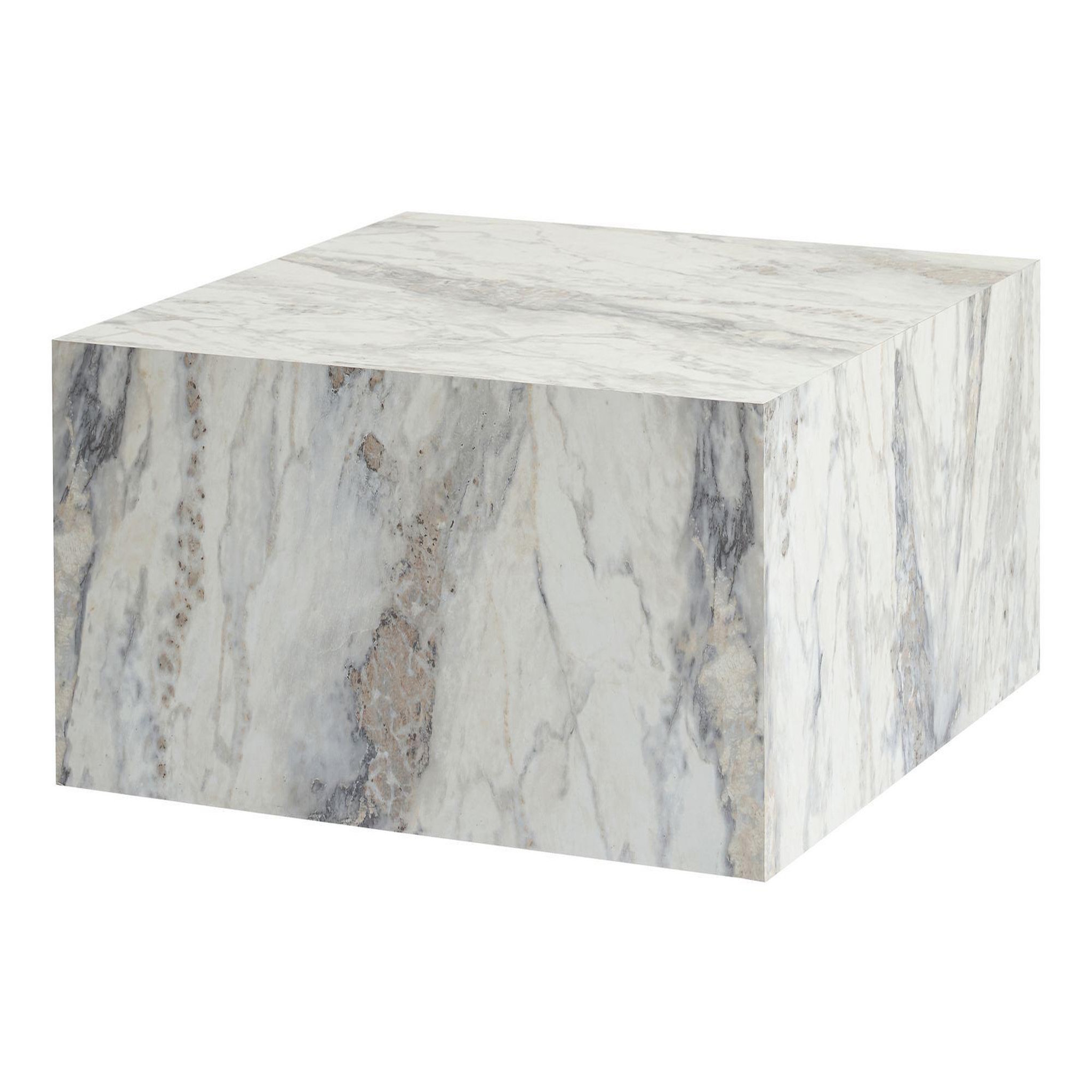 Voir la diapositive 4 : Habitat et Jardin Table basse en bois  prizma  - 90 x 90 x 35 cm - marbre freesia