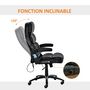 Voir la diapositive 5 : VINSETTO Vinsetto Fauteuil de bureau direction massant 6 points grand confort dossier inclinable hauteur réglable pivotant revêtement synthétique noir