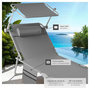 Voir la diapositive 4 : tectake Bain de soleil pliable gris