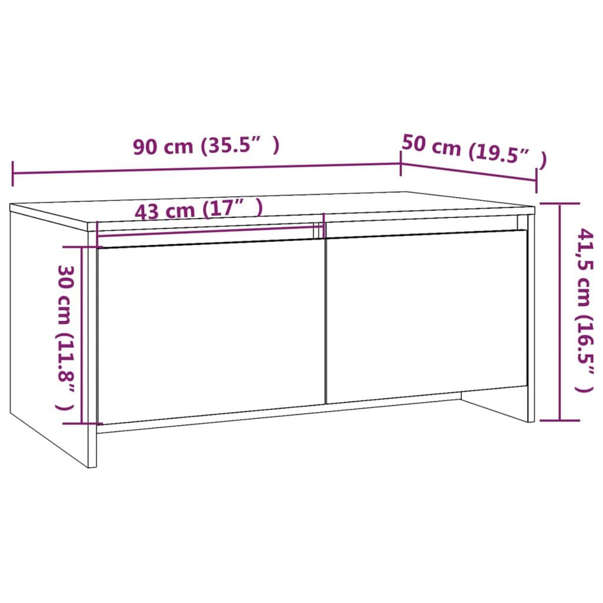 Voir la diapositive 6 : VIDAXL Table basse blanc 90x50x41,5 cm bois d'ingenierie