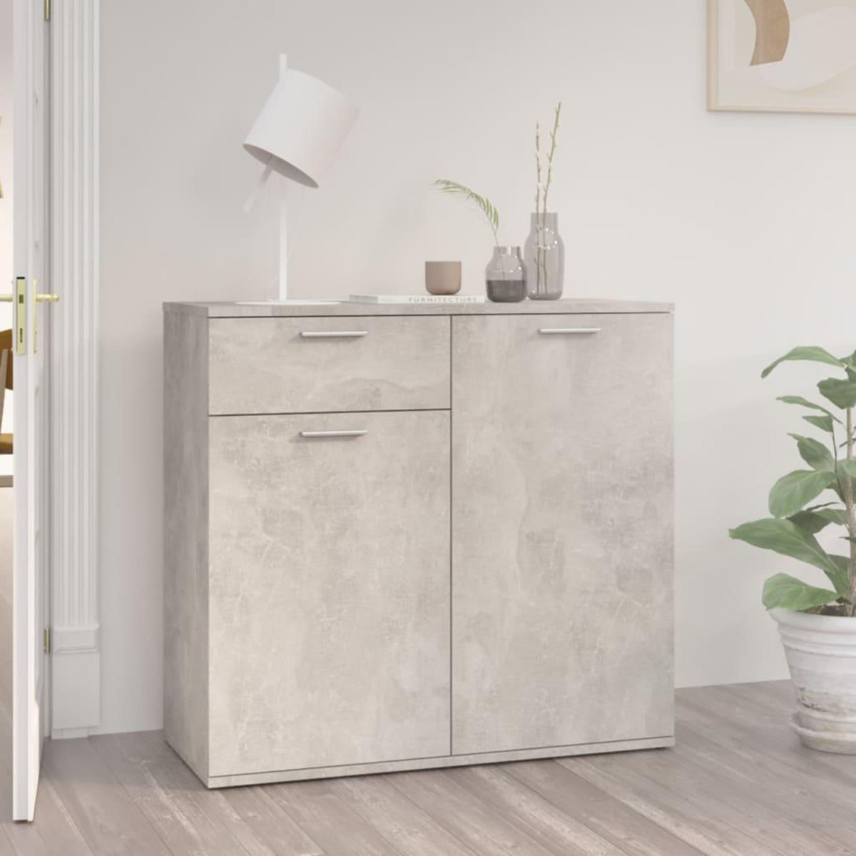 VIDAXL Buffet gris beton 80x36x75 cm bois d'ingenierie