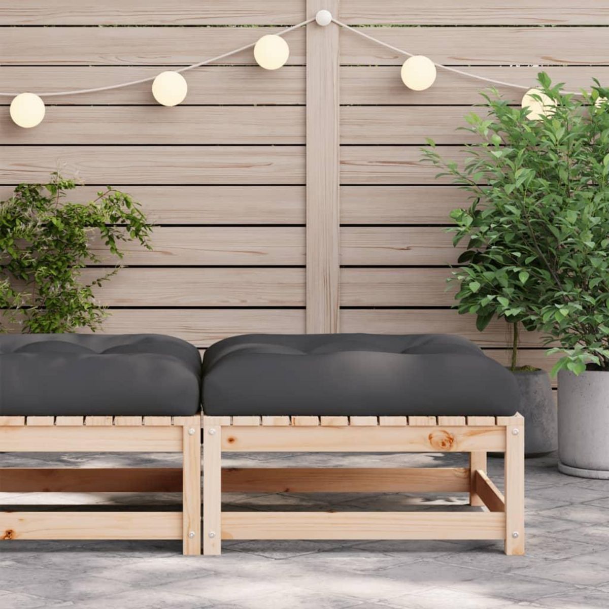 VIDAXL Repose-pied de jardin avec coussin bois de pin massif