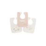 Petit Béguin Lot de 3 bavoirs bébé Câlins. Coloris disponibles : Beige