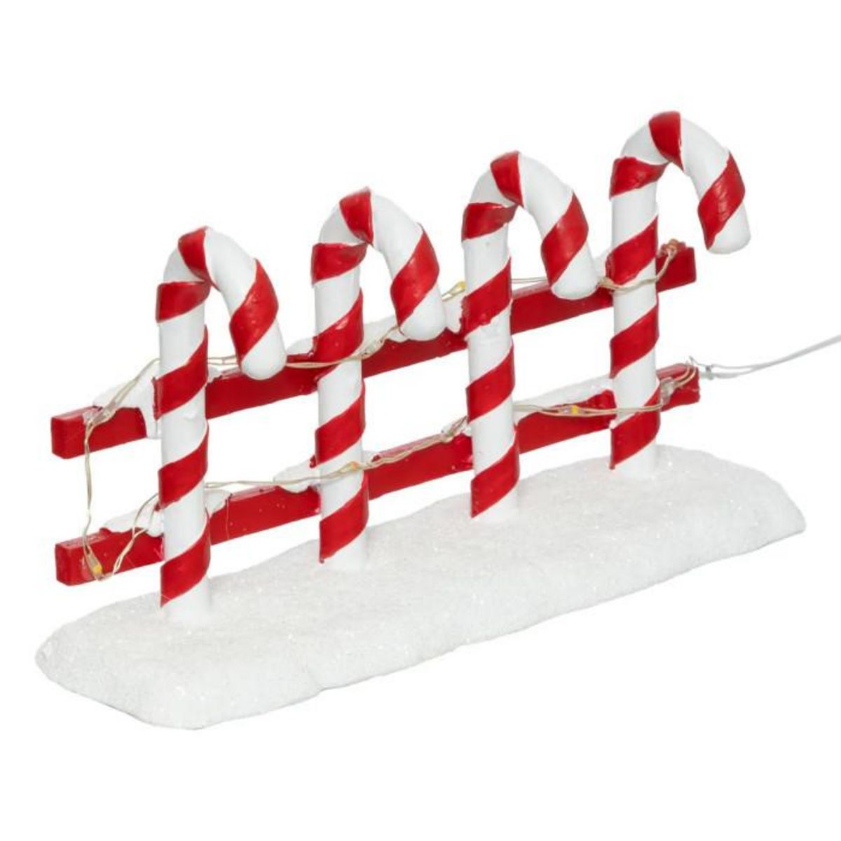 FEERIC LIGHT & CHRISTMAS Barrière Village de Noël  Sucre d'Orge  16cm Rouge