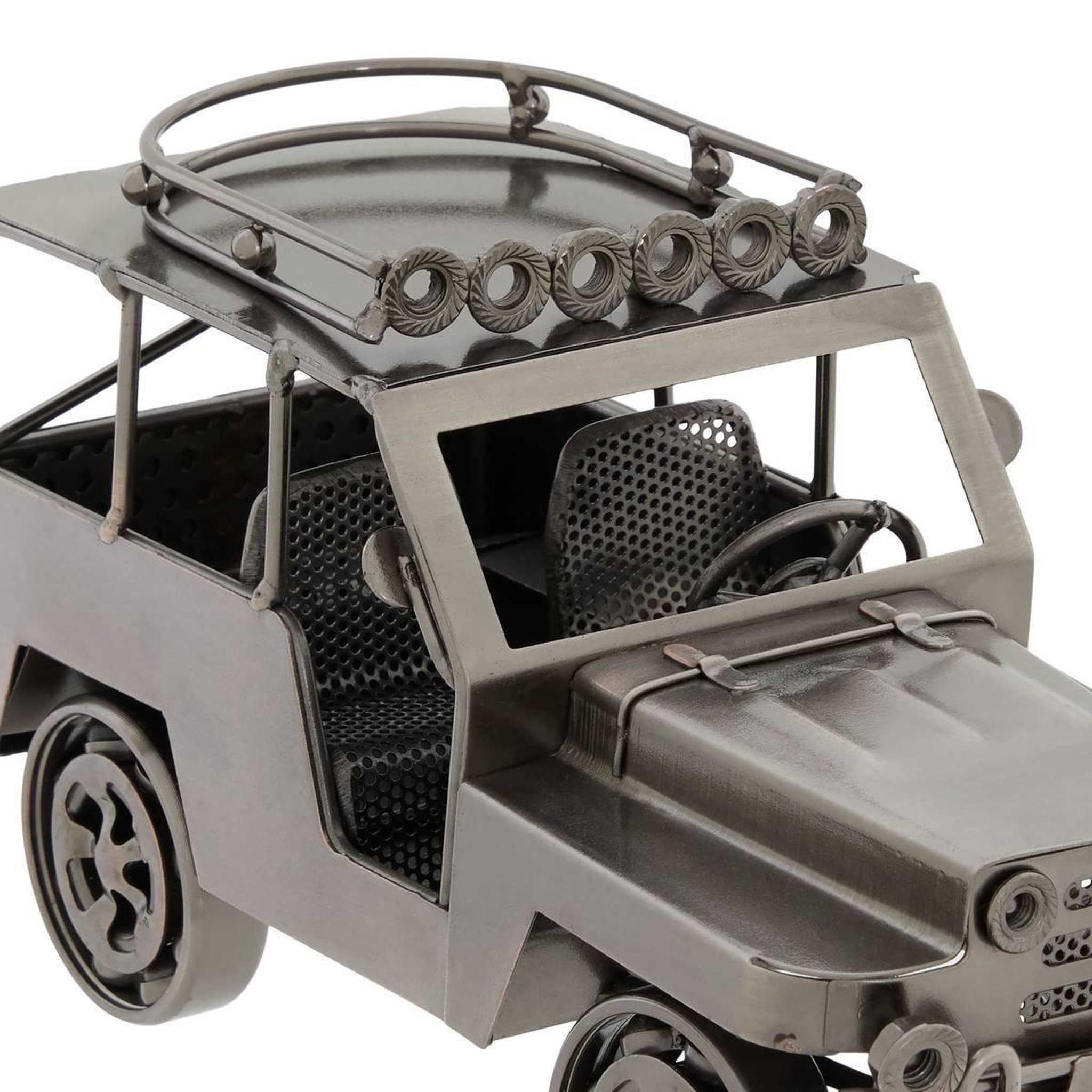 Voir la diapositive 2 : ATMOSPHERA Objet déco voiture 4×4  imran  24cm argent