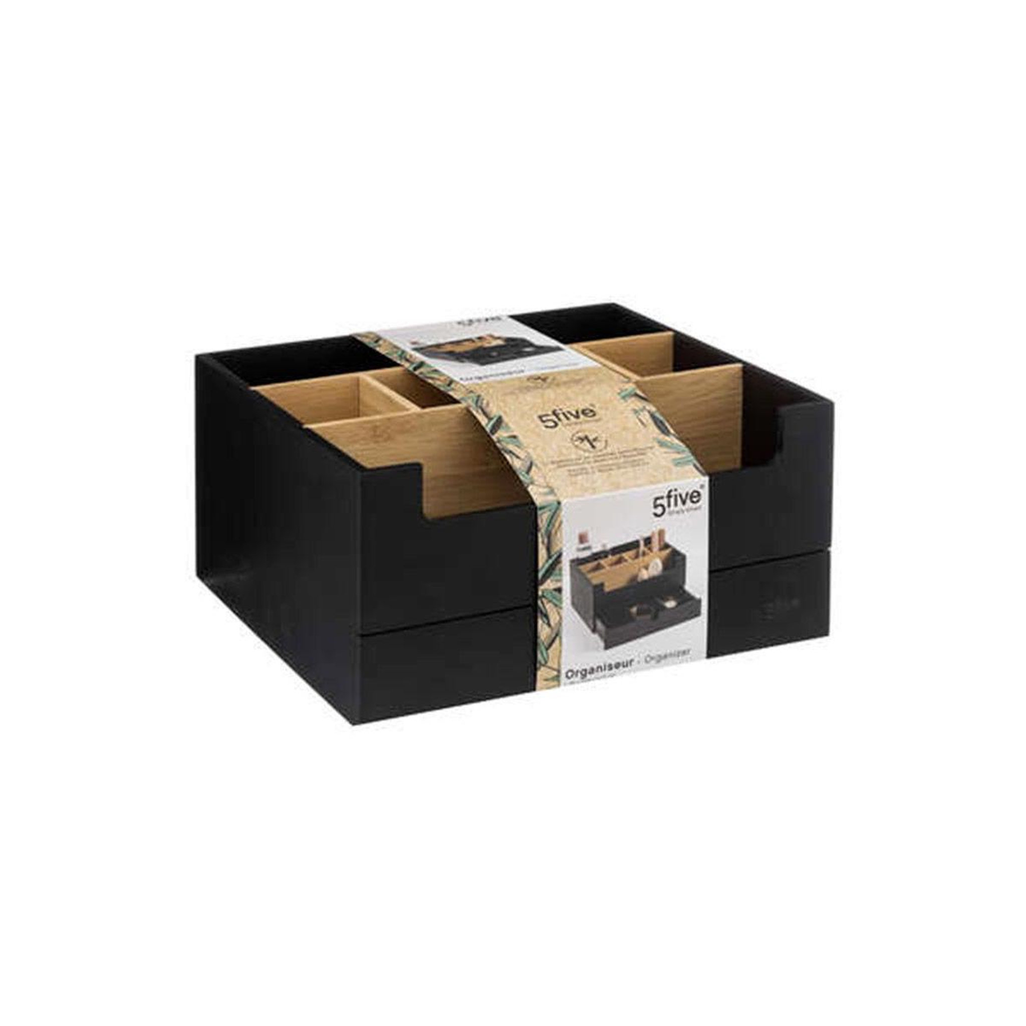 Voir la diapositive 5 : FIVE Organiseur 1 tiroir  natureo  26cm noir