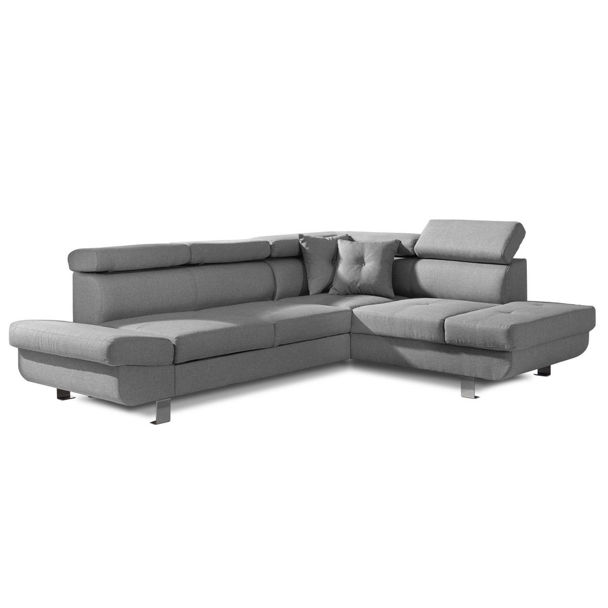 BEST MOBILIER Lisbona - canapé d'angle droit convertible - 5 places - avec têtières