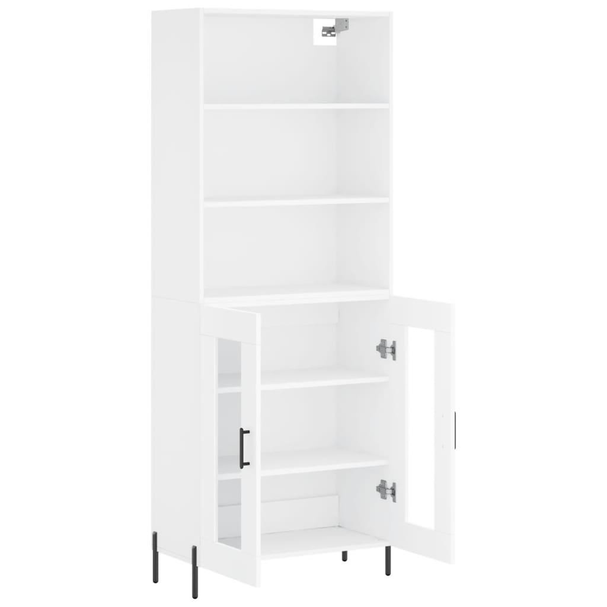 Voir la diapositive 4 : VIDAXL Buffet haut Blanc 69,5x34x180 cm Bois d'ingenierie