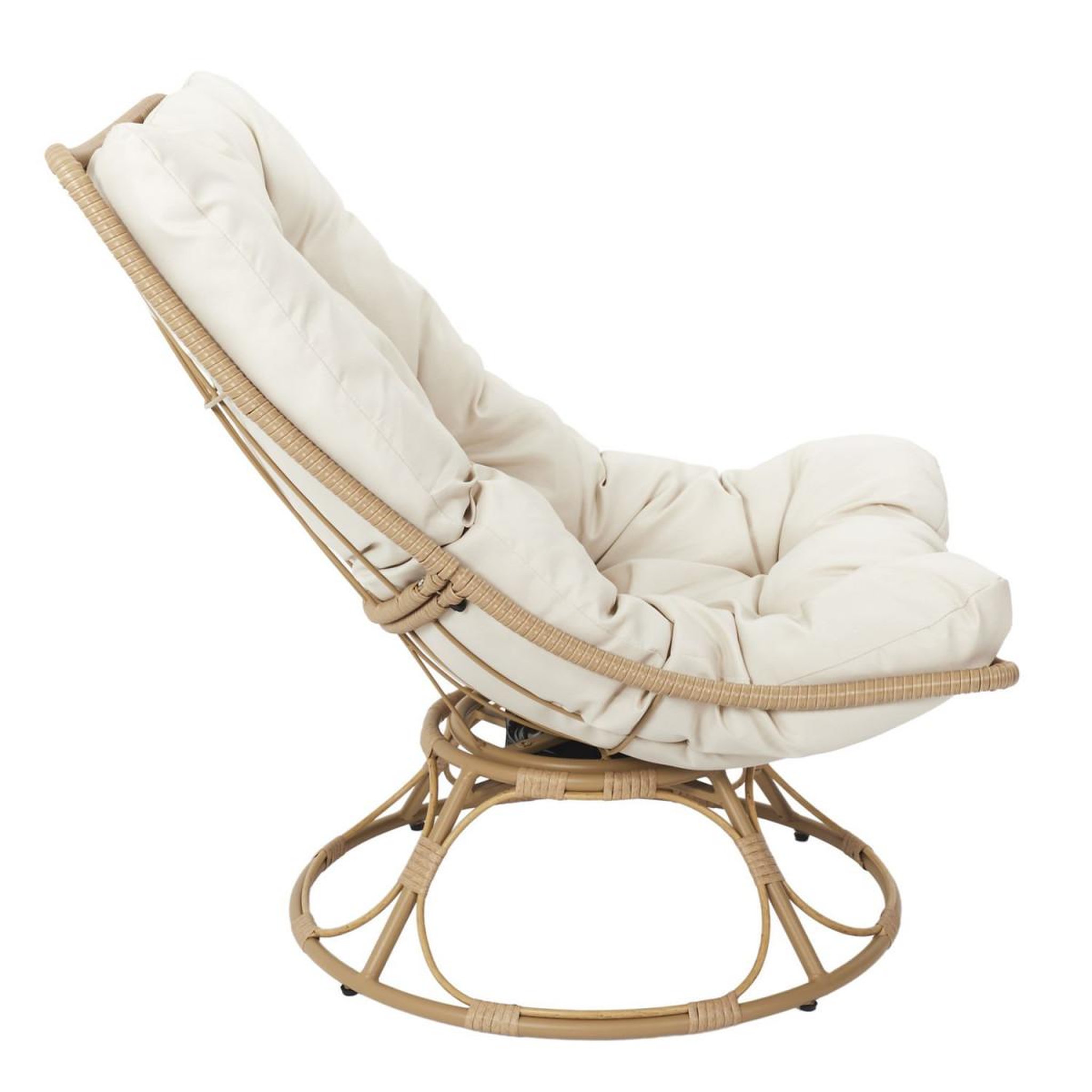 Voir la diapositive 3 : The Home Deco Factory Fauteuil tournant design  petra  96cm beige
