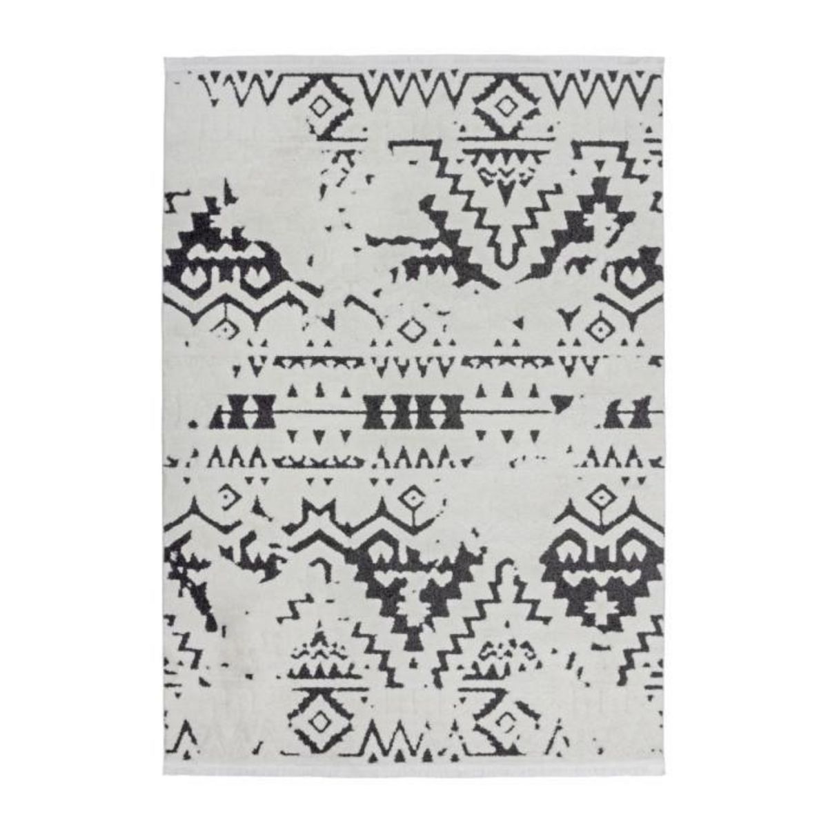 Paris Prix Tapis Ethnique à Franges  Agadir  Noir & Blanc