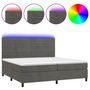 Voir la diapositive 2 : VIDAXL Sommier a lattes de lit avec matelas LED Gris fonce 200x200 cm