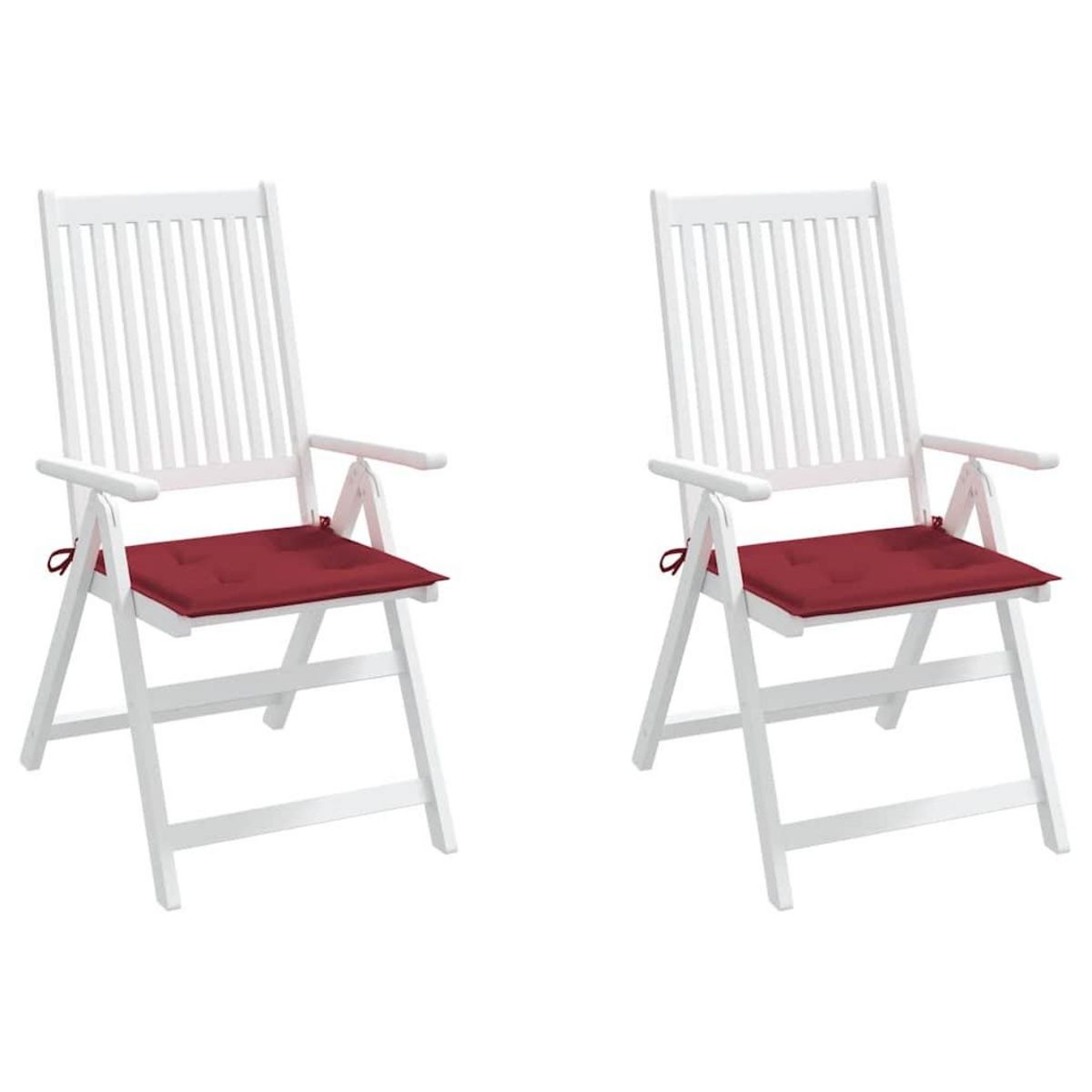VIDAXL Coussins de chaise de jardin lot de 2 rouge bordeaux 50x50x3 cm