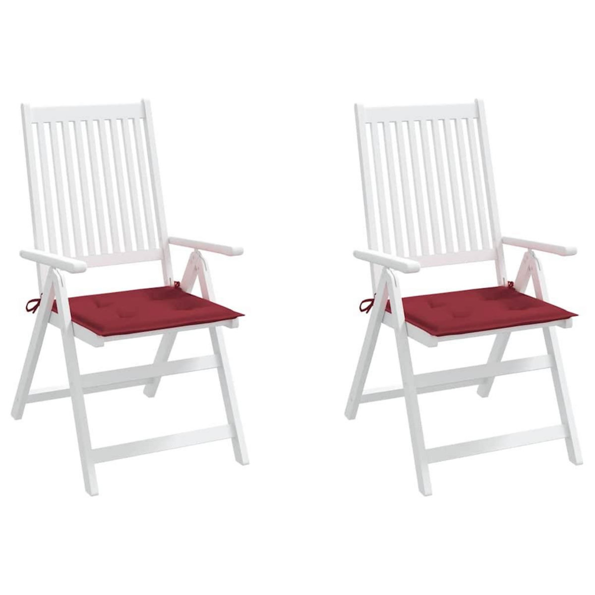 VIDAXL Coussins de chaise de jardin lot de 2 rouge bordeaux 50x50x3 cm