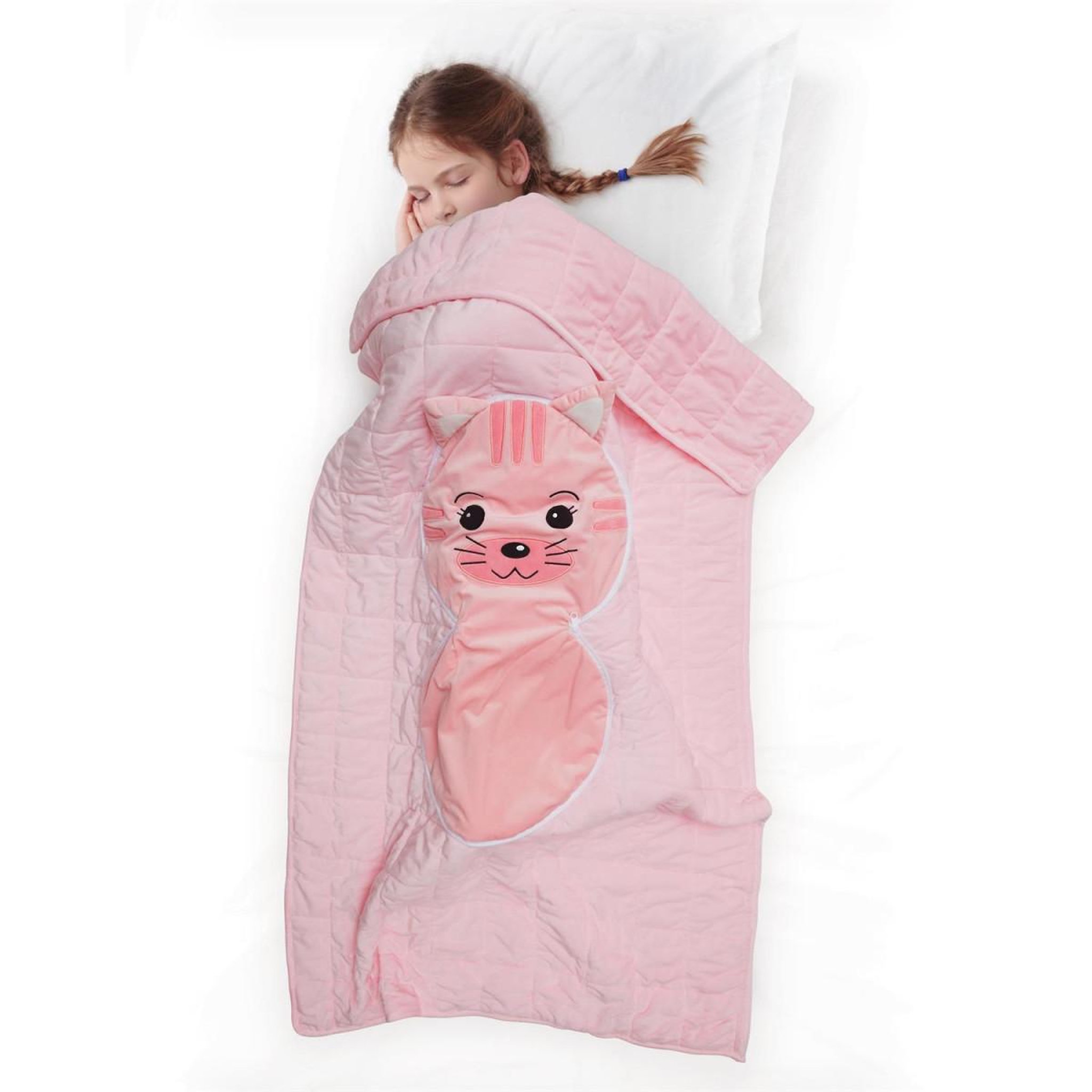 Voir la diapositive 4 : HOME DECO KIDS Peluche couverture  chat  100x165cm rose