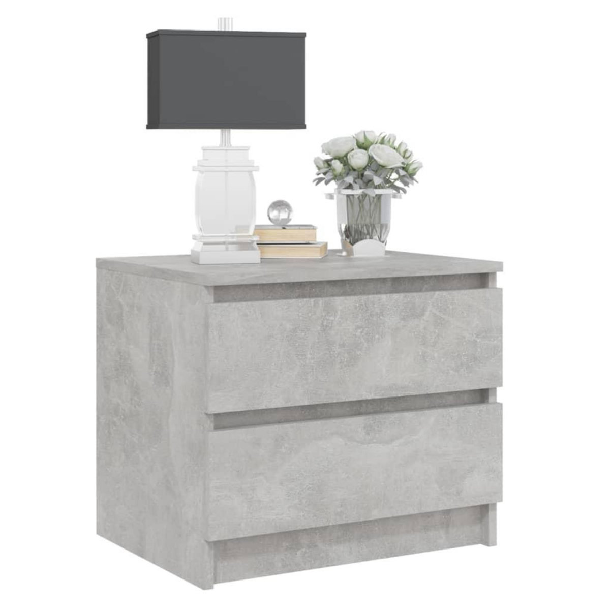 VIDAXL Table de chevet Gris beton 50x39x43,5 cm Agglomere