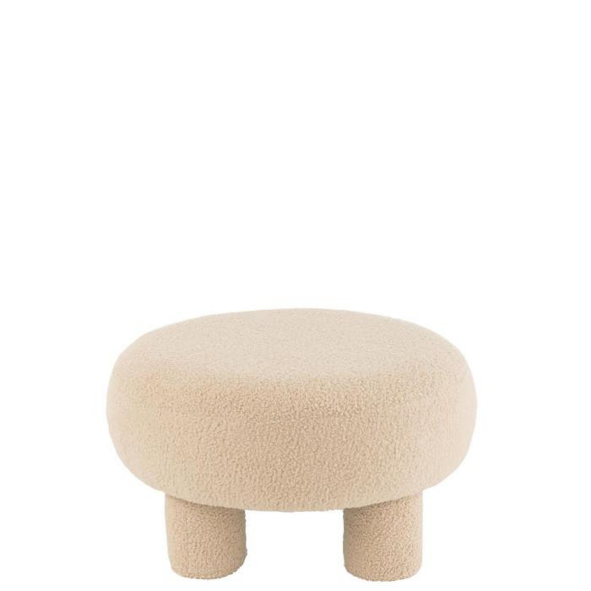 Paris Prix Pouf Rond Bouclette  Teddy  52cm Beige