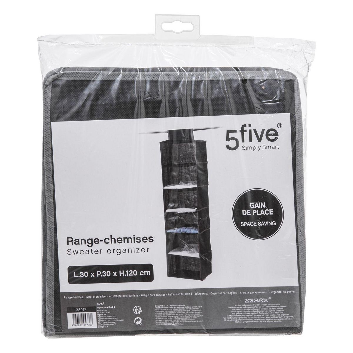 FIVE Range chemise 6 cases - Noir