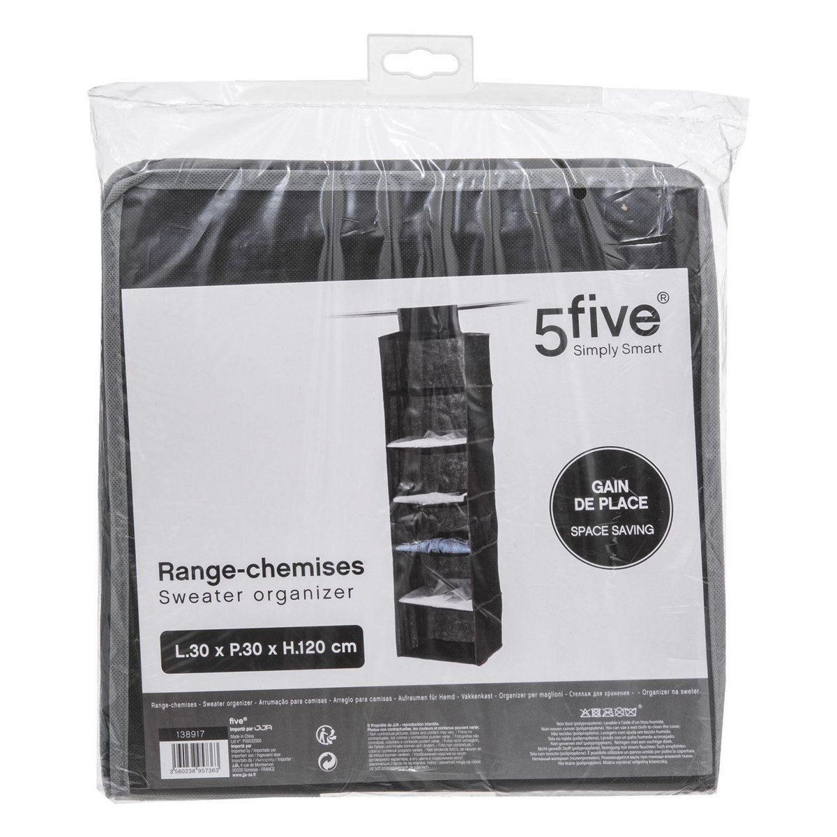 FIVE Range chemise 6 cases - Noir
