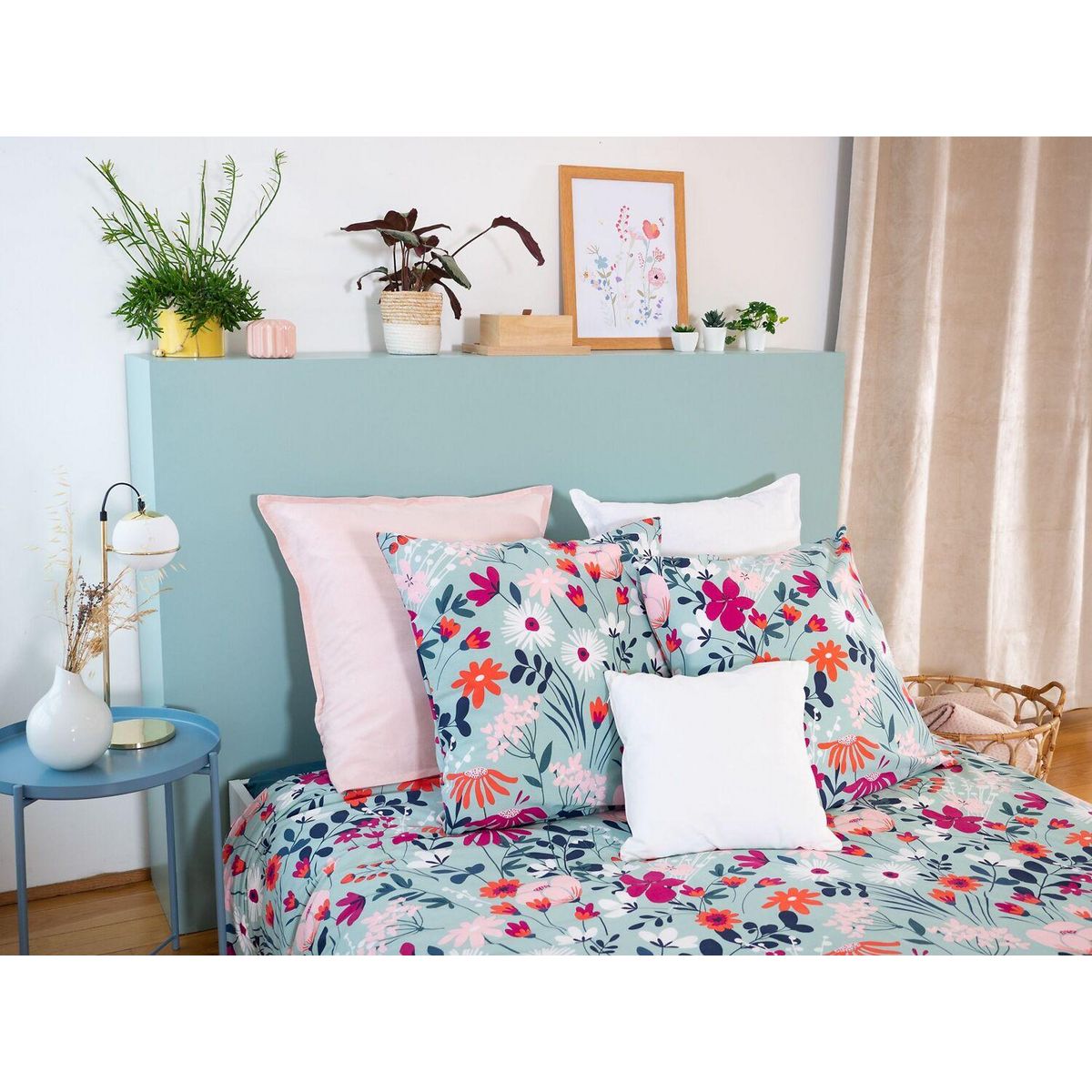 Home collection Parure housse de couette coton bio 57fils/cm-flore