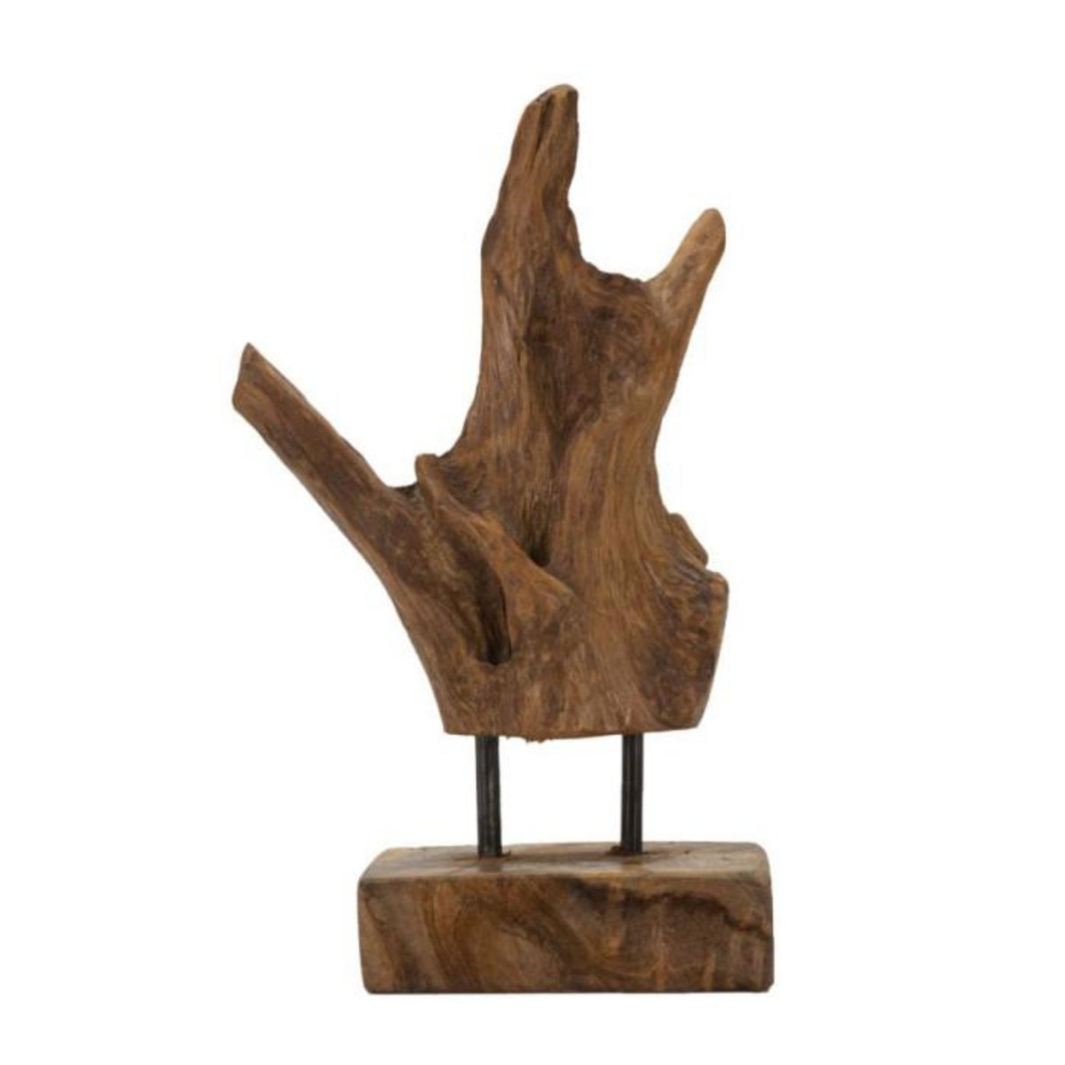 Paris Prix Objet Déco Tronc d'Arbre en Teck  Akars  34cm Naturel