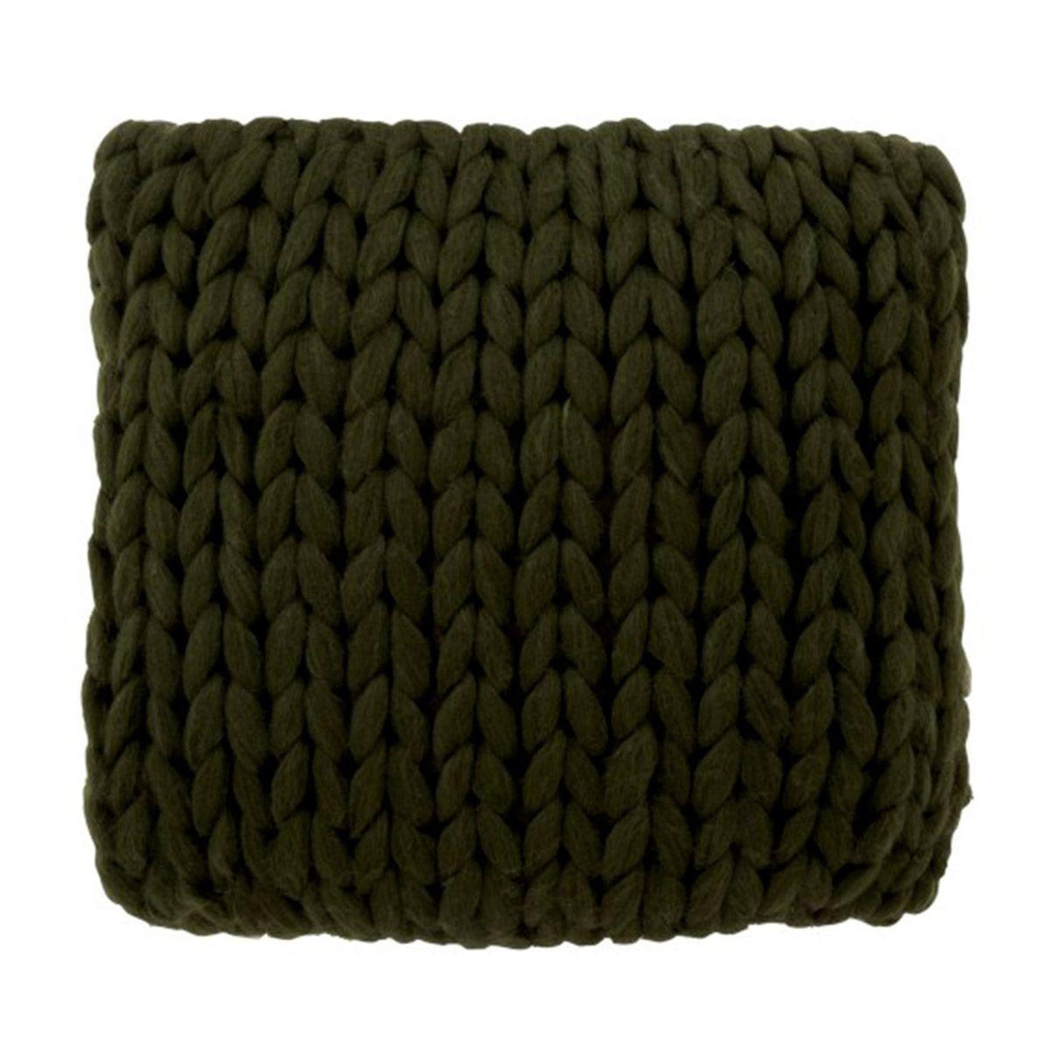 Voir la diapositive 1 : J-LINE Coussin Carré Déco  Tricoté  40x40cm Vert