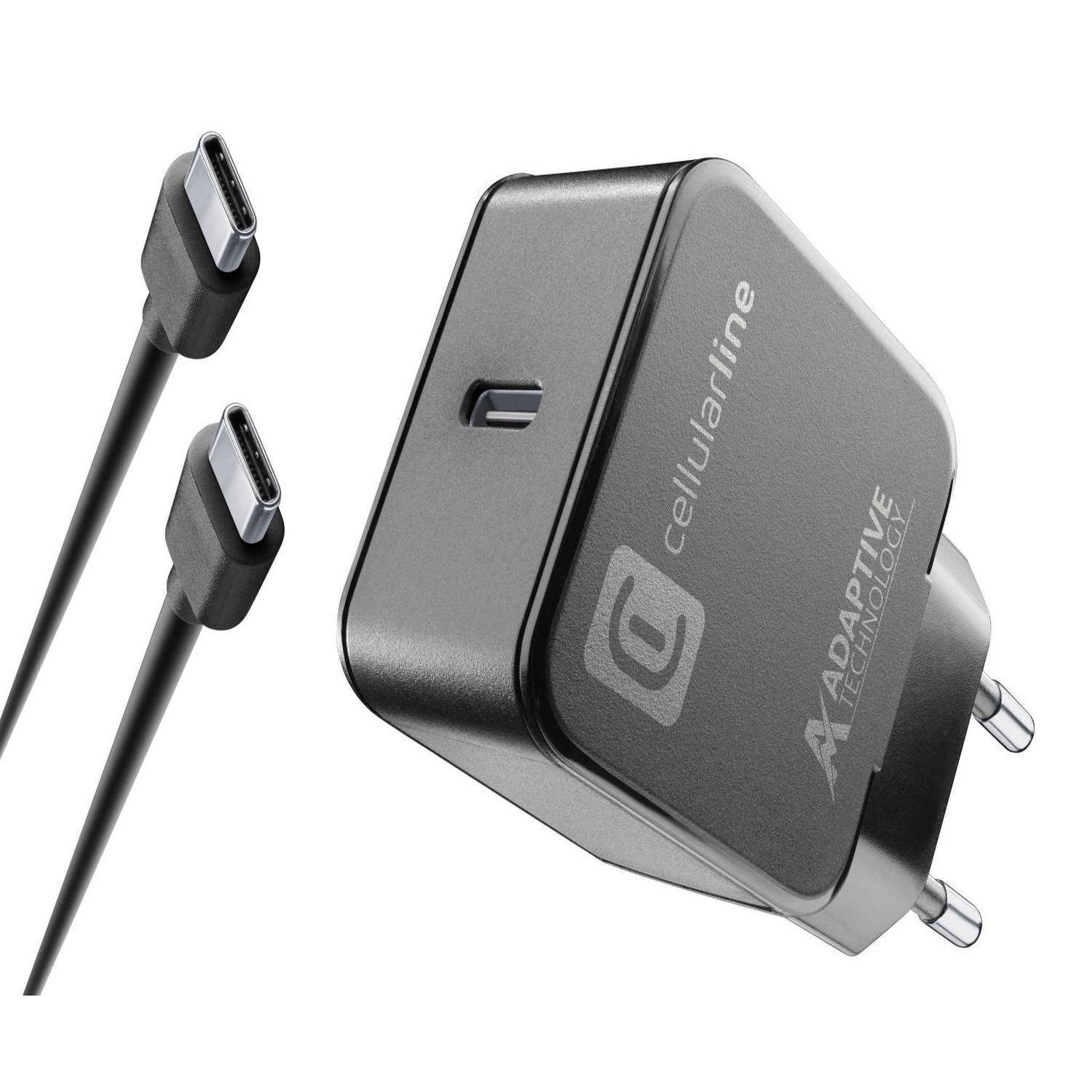 Voir la diapositive 3 : CELLULAR LINE Cellularline usb-c charger kit 15w universel noir secteur intérieur