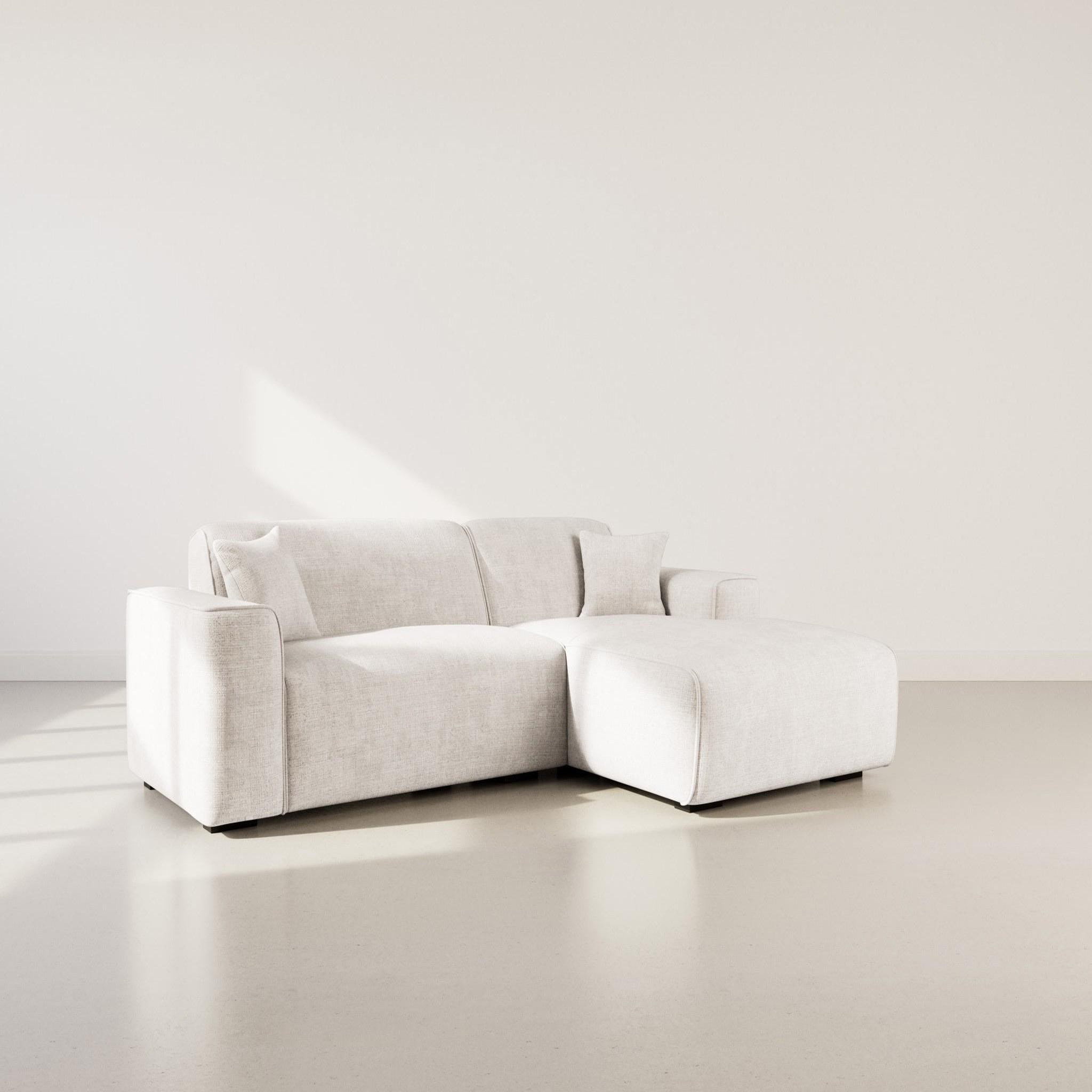 Voir la diapositive 3 : BEST MOBILIER Lison - canapé d'angle droit 4 places en velours texturé