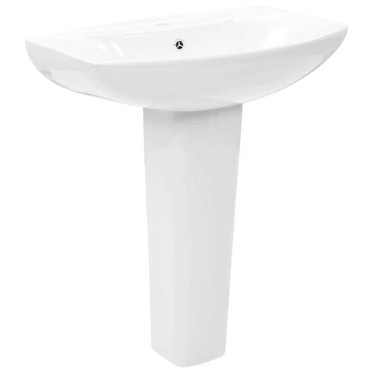 VIDAXL Vasque autoportant avec socle Ceramique Blanc 650x520x200 mm