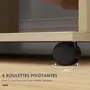 HOMCOM Armoire penderie meuble de rangement mobile 6 roulettes 120L x 40l x 128H cm panneaux de particules aspect bois chêne
