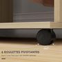 Voir la diapositive 6 : HOMCOM Armoire penderie meuble de rangement mobile 6 roulettes 120L x 40l x 128H cm panneaux de particules aspect bois chêne