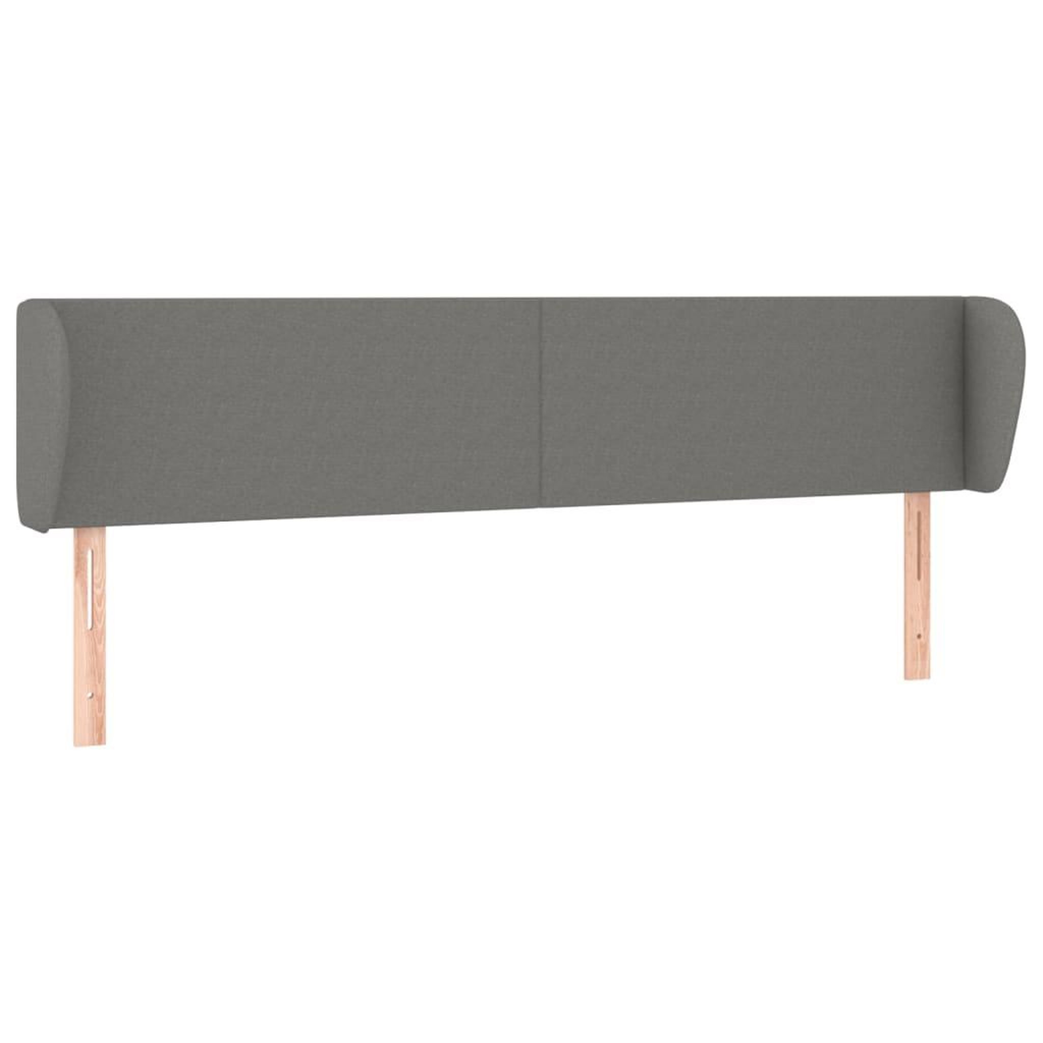 Voir la diapositive 2 : VIDAXL Tete de lit avec oreilles Gris fonce 163x23x78/88 cm Tissu