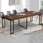 Voir la diapositive 2 : ID MARKET Table console extensible TORONTO 14 personnes 300 cm bois foncé design industriel