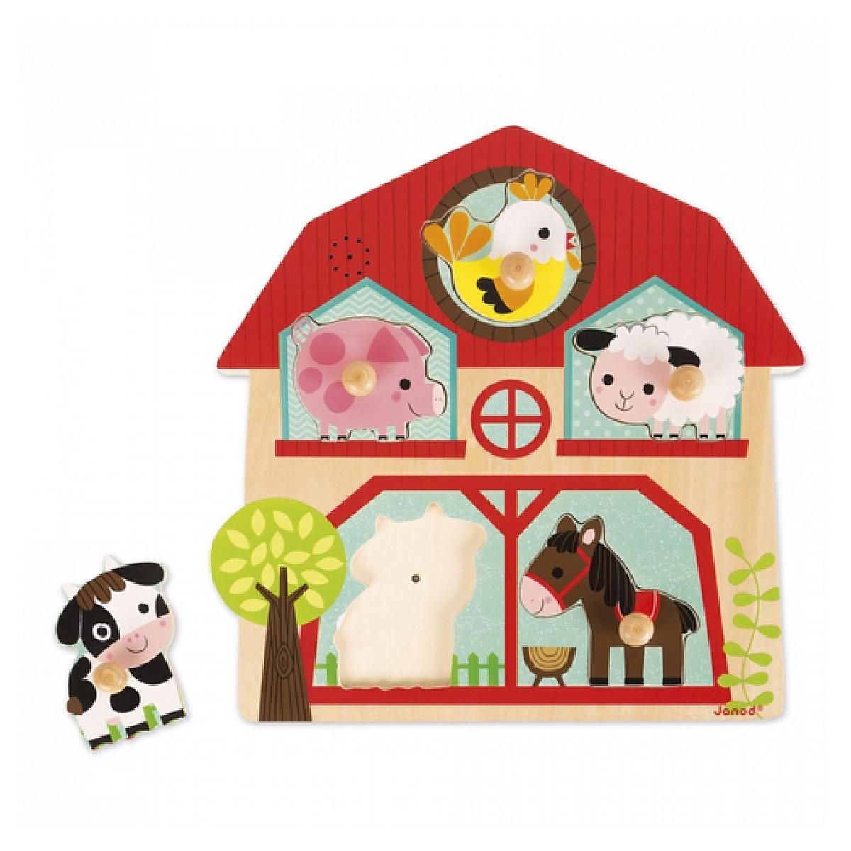 Juratoys-Janod JANOD Puzzle Musical Les Copains de la Ferme