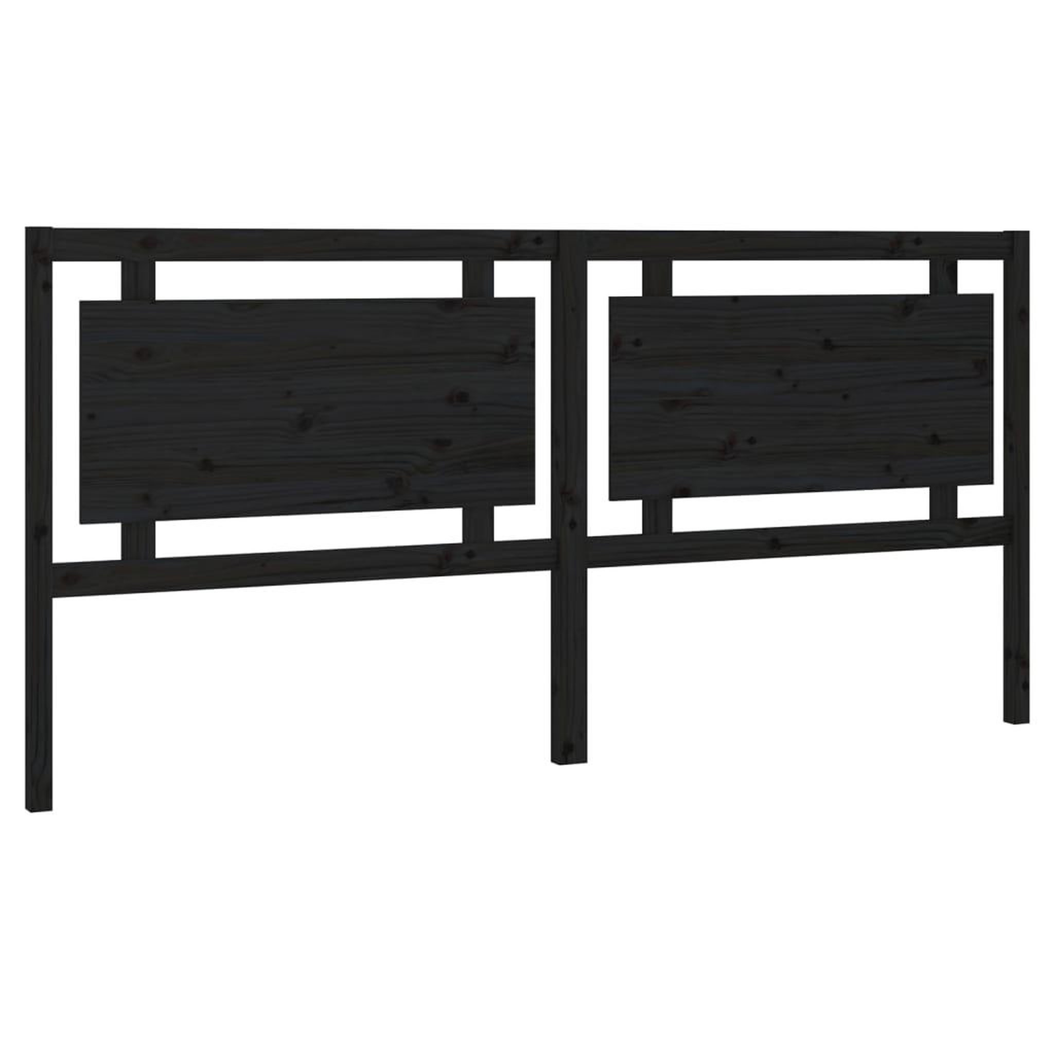 Voir la diapositive 2 : VIDAXL Tete de lit Noir 205,5x4x100 cm Bois massif de pin