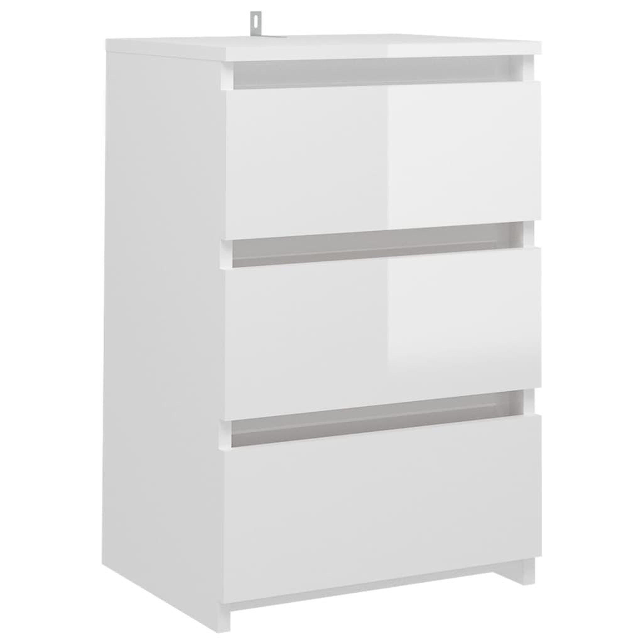 Voir la diapositive 2 : VIDAXL Table de chevet Blanc brillant 40x35x62,5 cm Agglomere