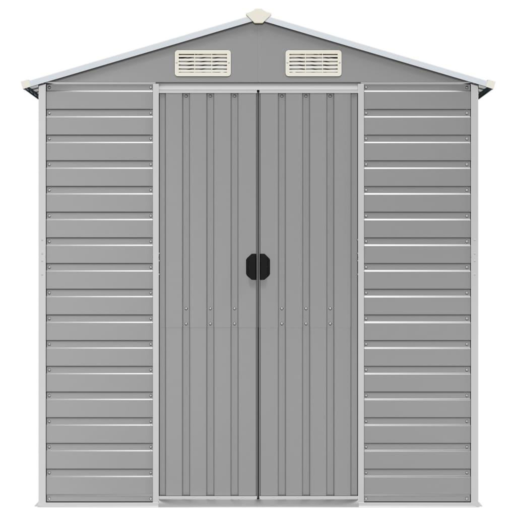Voir la diapositive 4 : VIDAXL Abri de jardin gris clair 191x385x198 cm acier galvanise