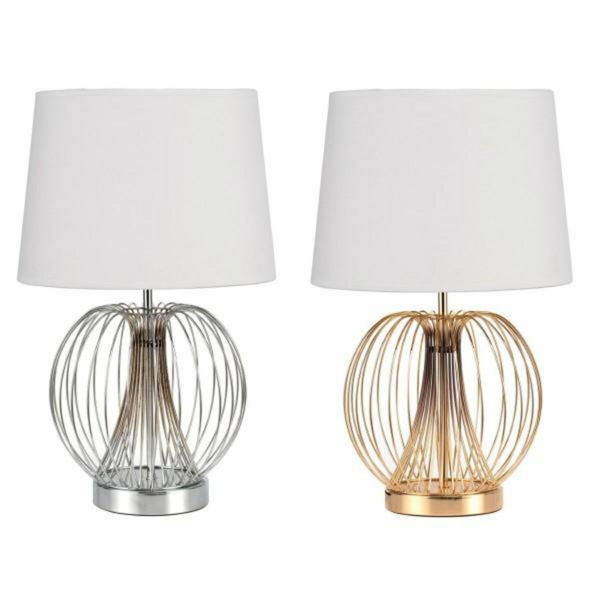 MARKET24 Lampe de bureau DKD Home Decor 32.5 x 32.5 x 52 cm Métal Blanc 220 V 50 W (2 Unités)