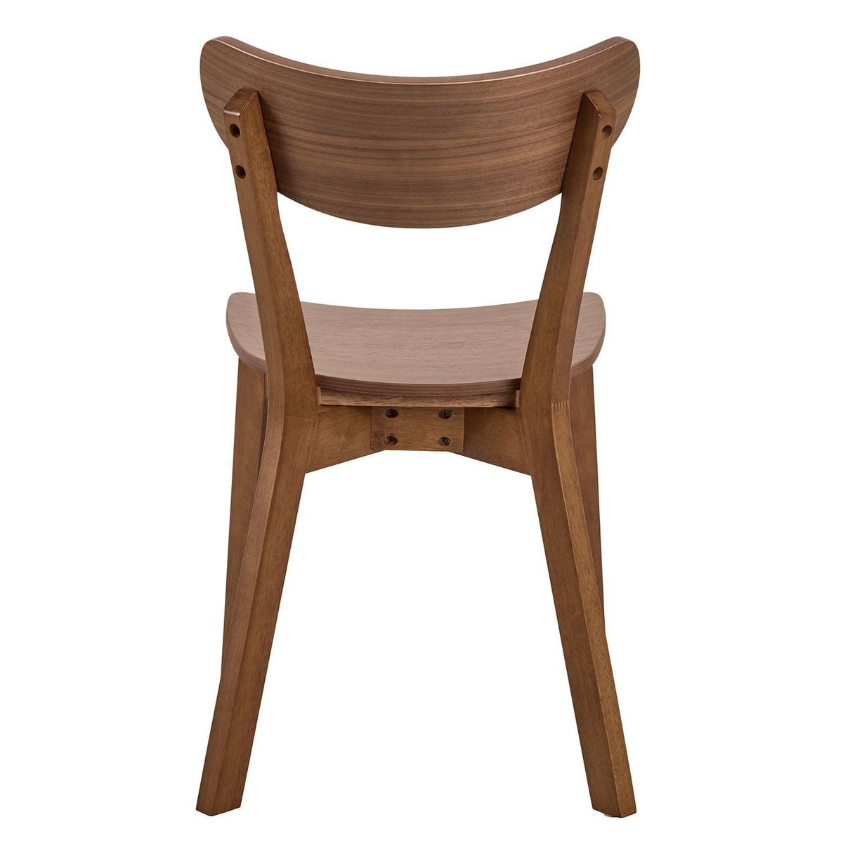 TOILINUX Lot de 2 chaises rétro en bois effet noyer SUZANNE - Marron