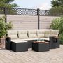 Voir la diapositive 1 : VIDAXL Salon de jardin 7 pcs avec coussins noir resine tressee