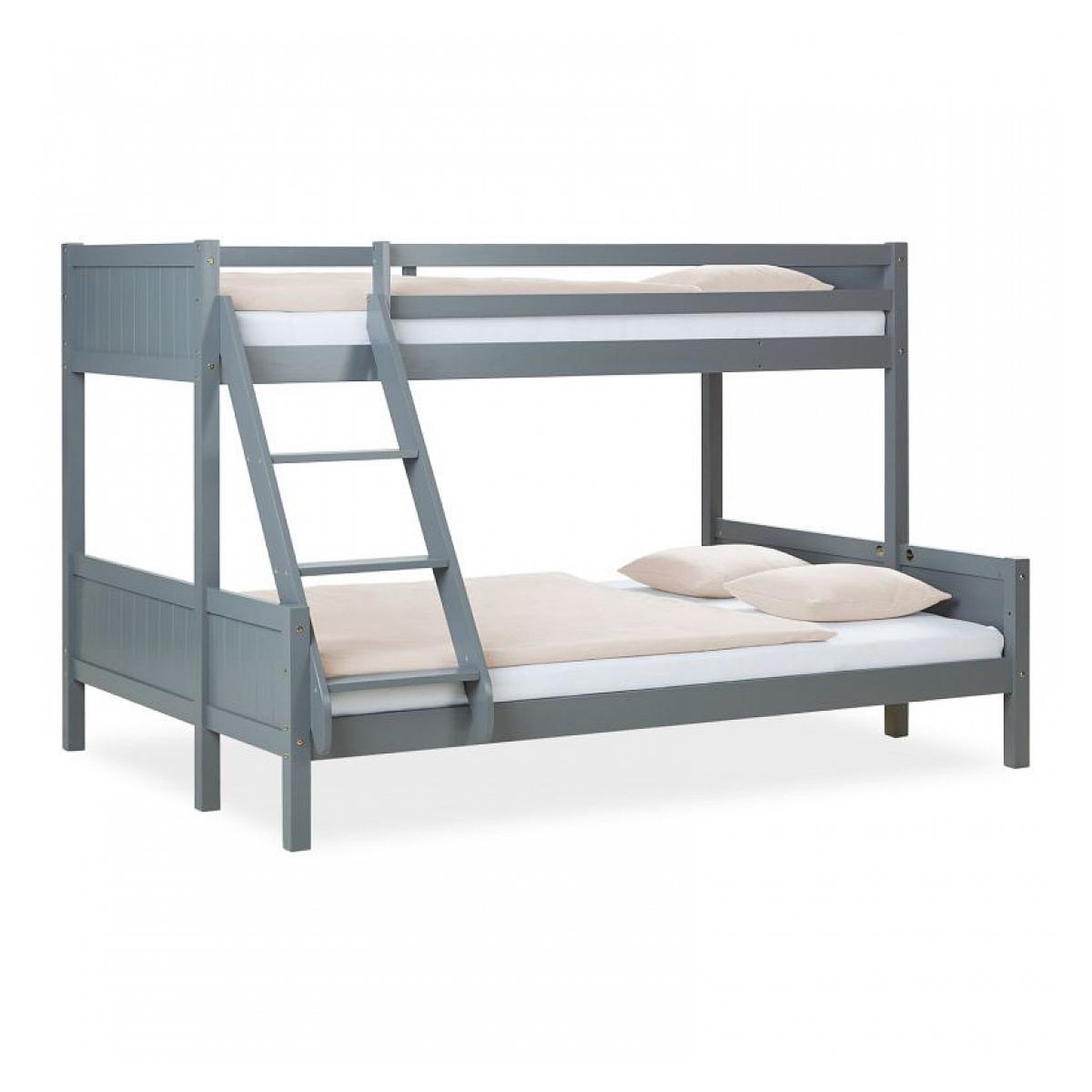 HomeStyle4U Lit Superposé 90x200 et 140x200 cm gris