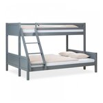 HomeStyle4U Lit Superposé 90x200 et 140x200 cm gris