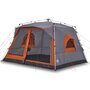 Voir la diapositive 2 : VIDAXL Tente familiale cabine 7personnes gris orange degagement rapide