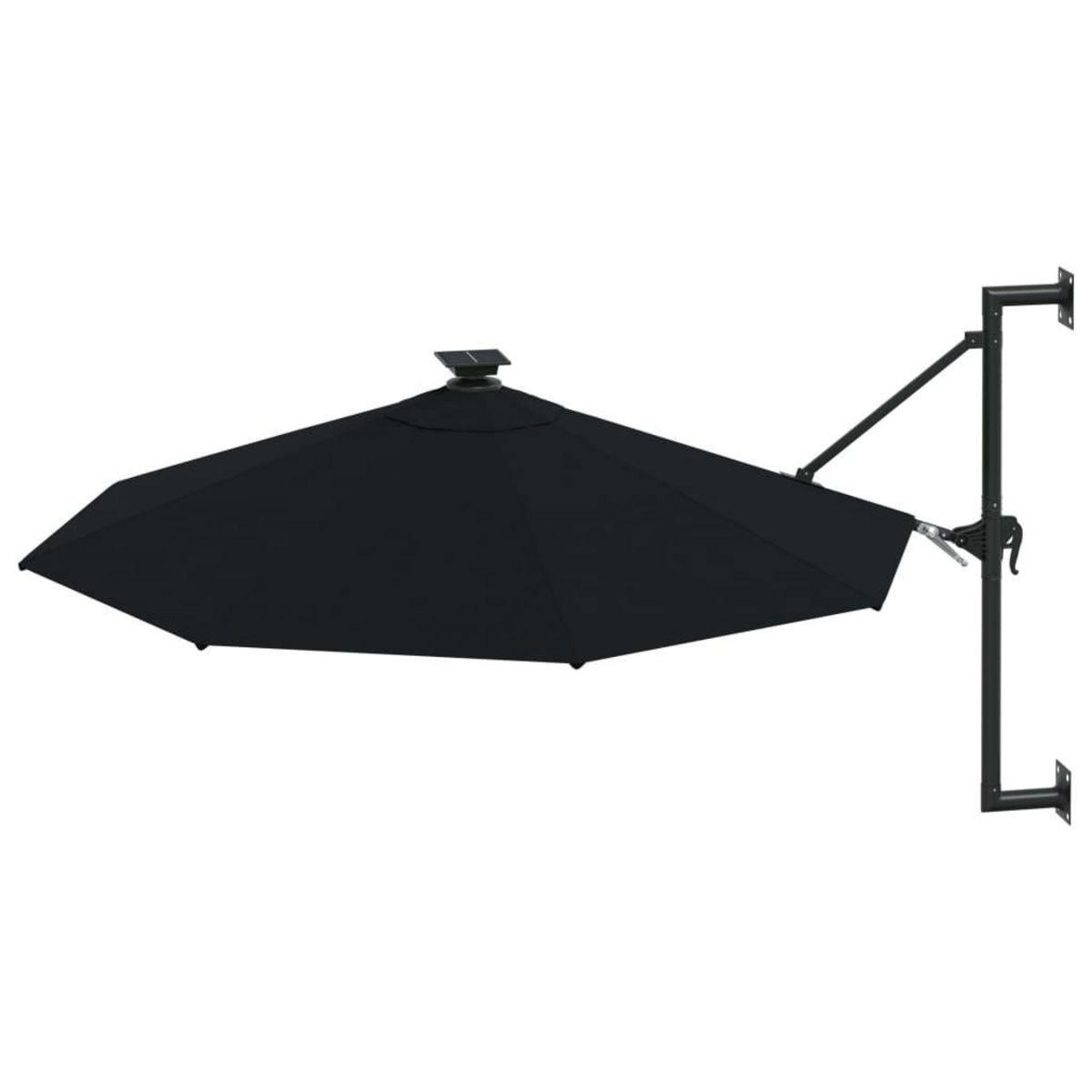 VIDAXL Parasol mural de jardin avec LED 300 cm noir