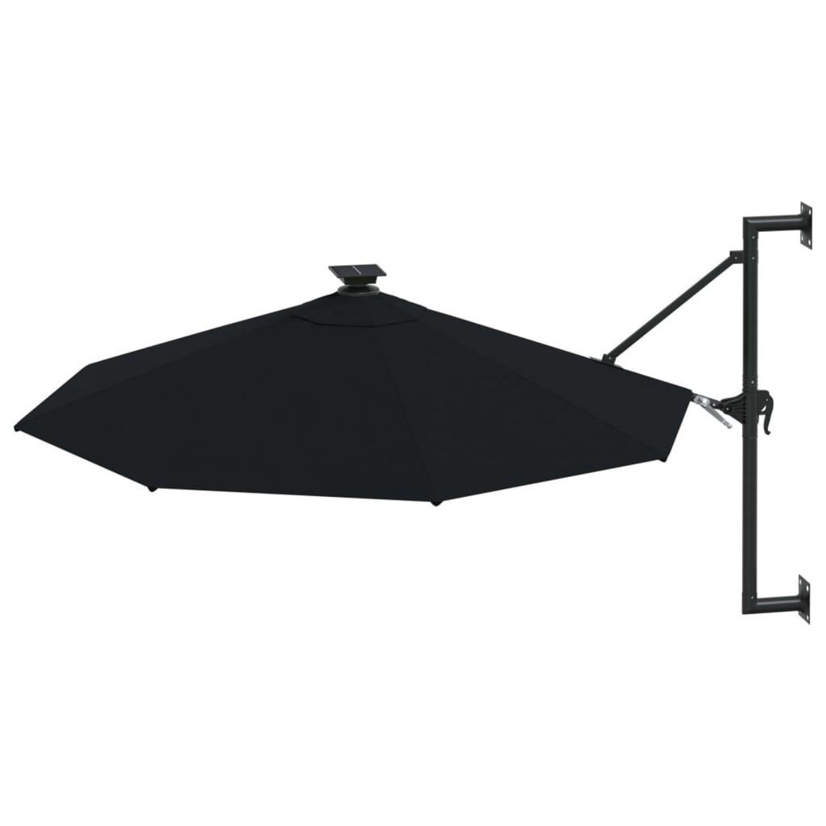 VIDAXL Parasol mural de jardin avec LED 300 cm noir