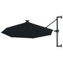 Voir la diapositive 3 : VIDAXL Parasol mural de jardin avec LED 300 cm noir