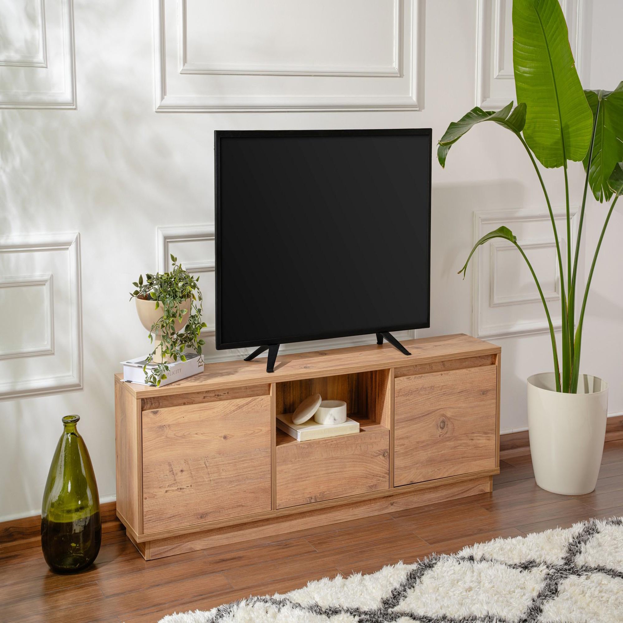 Voir la diapositive 2 : Habitat et Jardin Meuble tv en bois  vanguard  - 160 x 29 x 42 cm - pin atlantique
