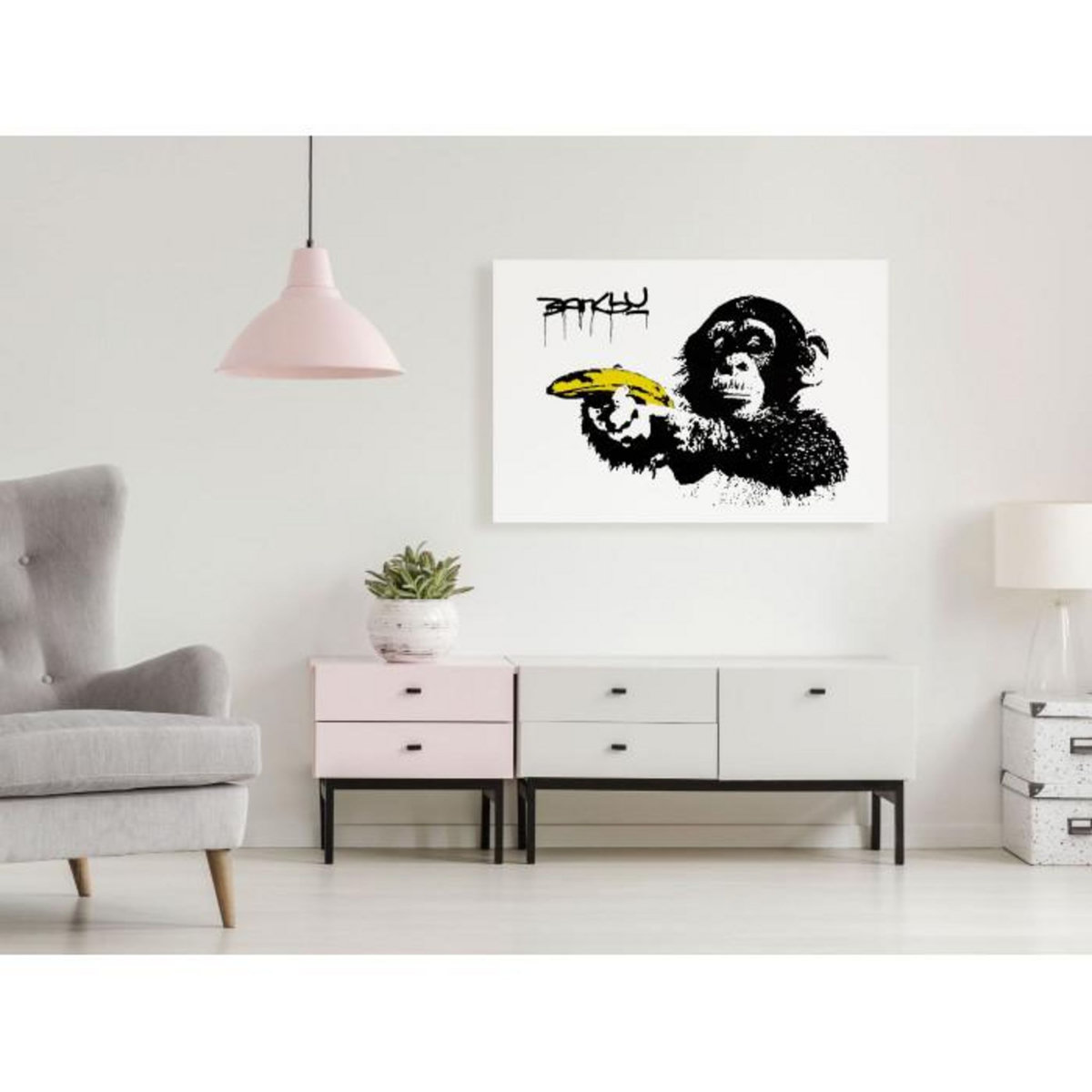 Paris Prix Tableau Imprimé  Banksy - Monkey with Banana Wide