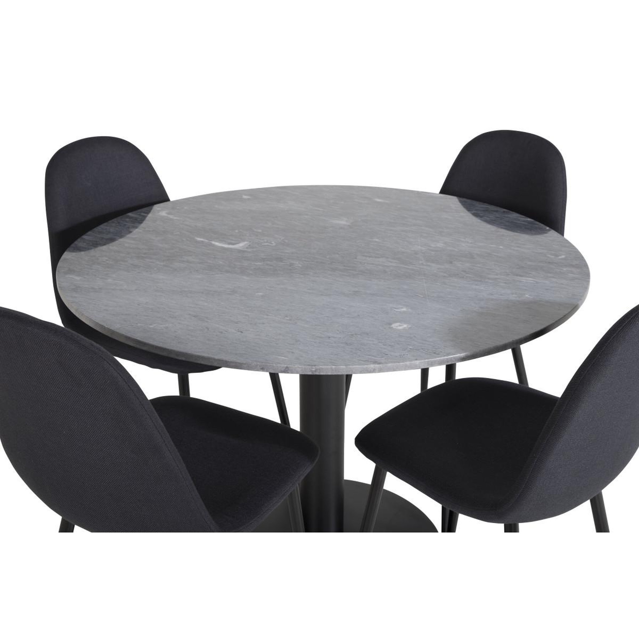 Voir la diapositive 3 : Paris Prix Ensemble table à manger & 4 chaises  estelle i & polar  106cm gris foncé & noir