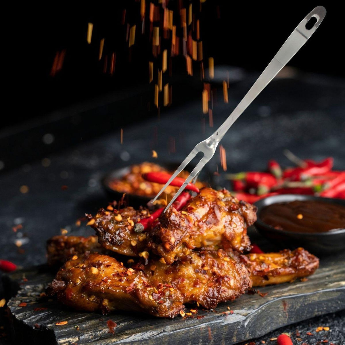 Fackelmann Ensemble de 2 Fourchettes à viande et pour barbecue 2 piques 30,5 cm Fackelmann Oxford