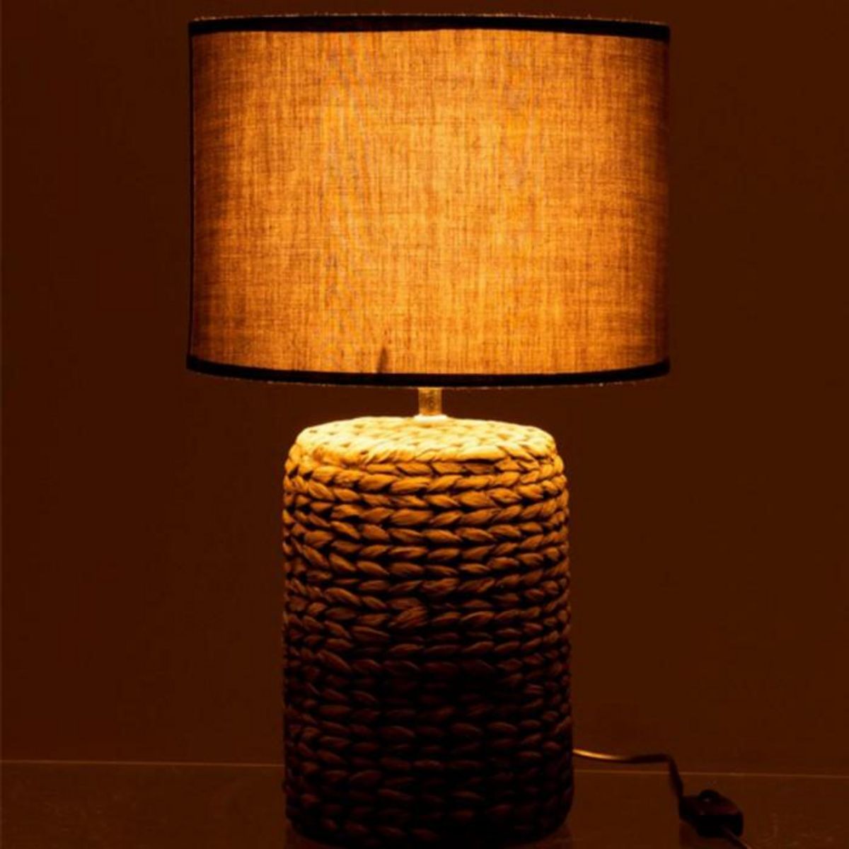 Paris Prix Lampe à Poser Béton & Coton  Scratch  46cm Gris